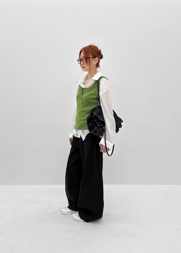 [MADE] Leaf Linen-Like Back-Pocket Cotton Pants