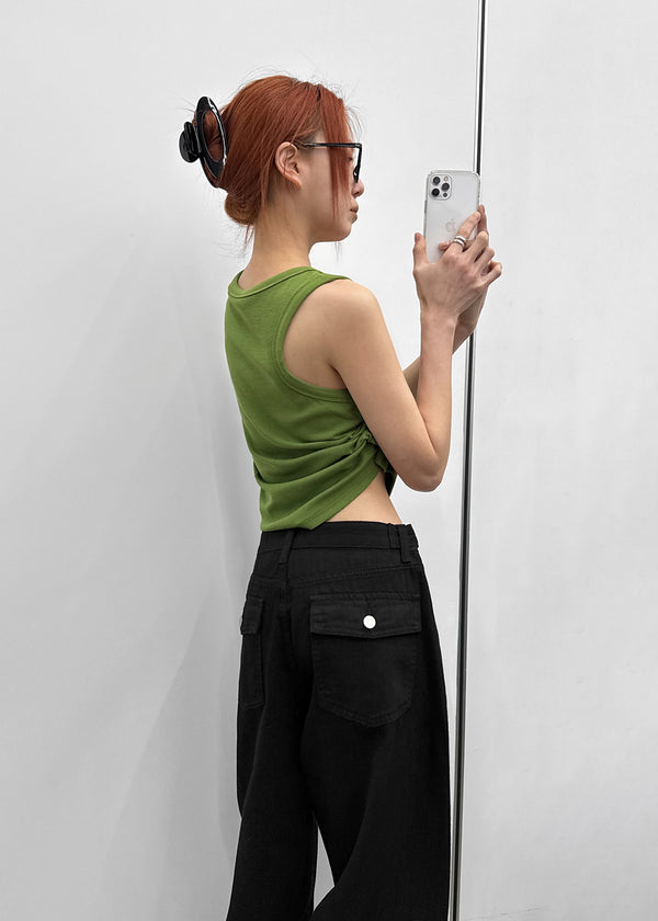 [MADE] Leaf Linen-Like Back-Pocket Cotton Pants