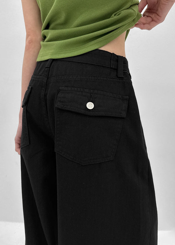 [MADE] Leaf Linen-Like Back-Pocket Cotton Pants