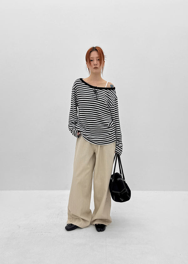 [MADE] Leaf Linen-Like Back-Pocket Cotton Pants