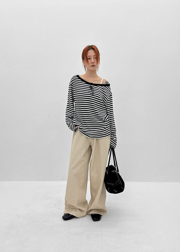 [MADE] Leaf Linen-Like Back-Pocket Cotton Pants