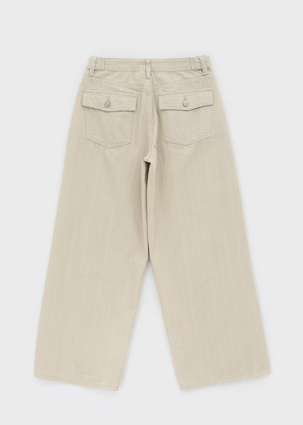 [MADE] Leaf Linen-Like Back-Pocket Cotton Pants