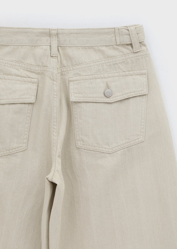 [MADE] Leaf Linen-Like Back-Pocket Cotton Pants