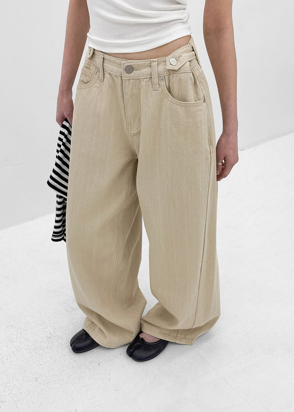 [MADE] Leaf Linen-Like Back-Pocket Cotton Pants