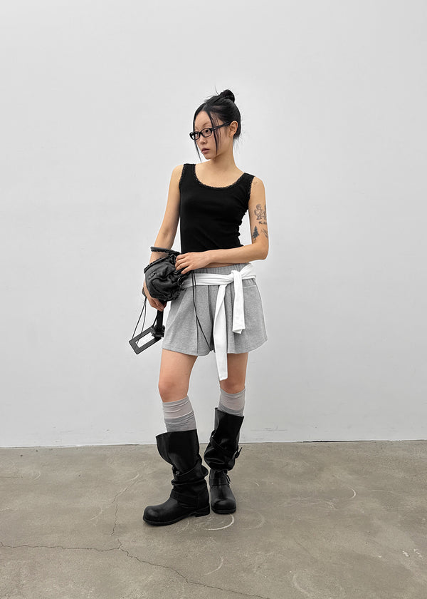 Psyka Flared Banding Shorts