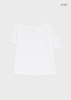 Posiku Unbalanced Off-shoulder Short Sleeve Tee
