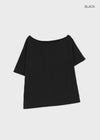 Posiku Unbalanced Off-shoulder Short Sleeve Tee