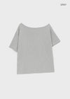 Posiku Unbalanced Off-shoulder Short Sleeve Tee