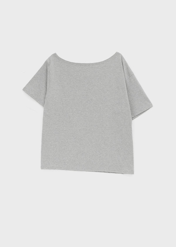 Posiku Unbalanced Off-shoulder Short Sleeve Tee