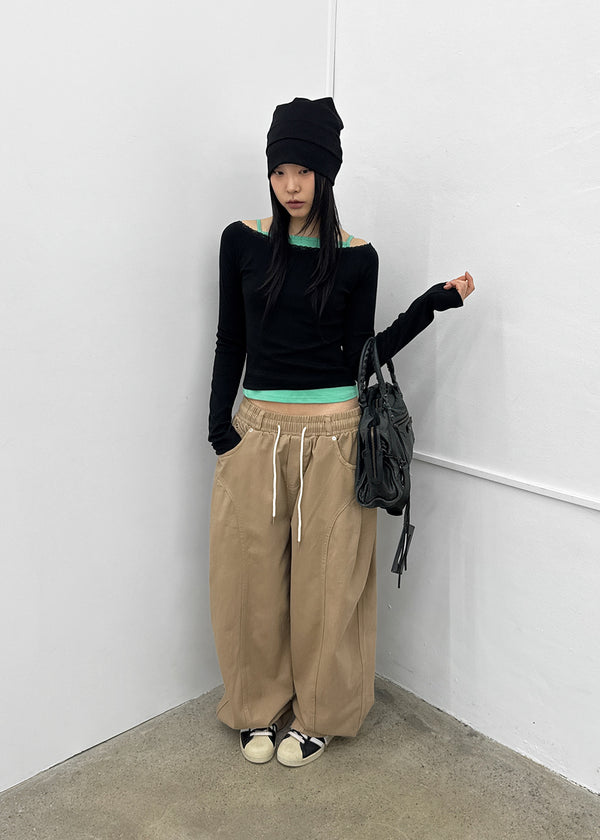 [MADE] Cozetti Lace Off-Shoulder Long Sleeve Top