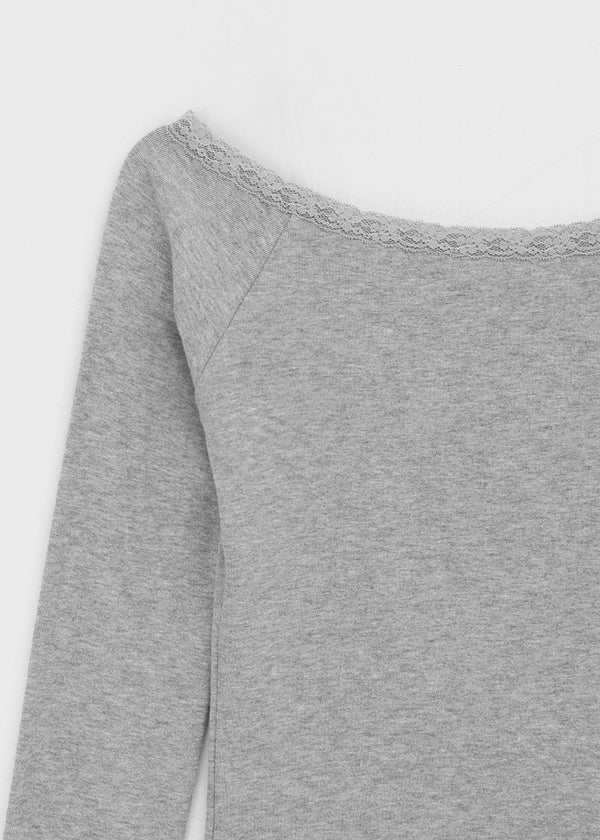 [MADE] Cozetti Lace Off-Shoulder Long Sleeve Top