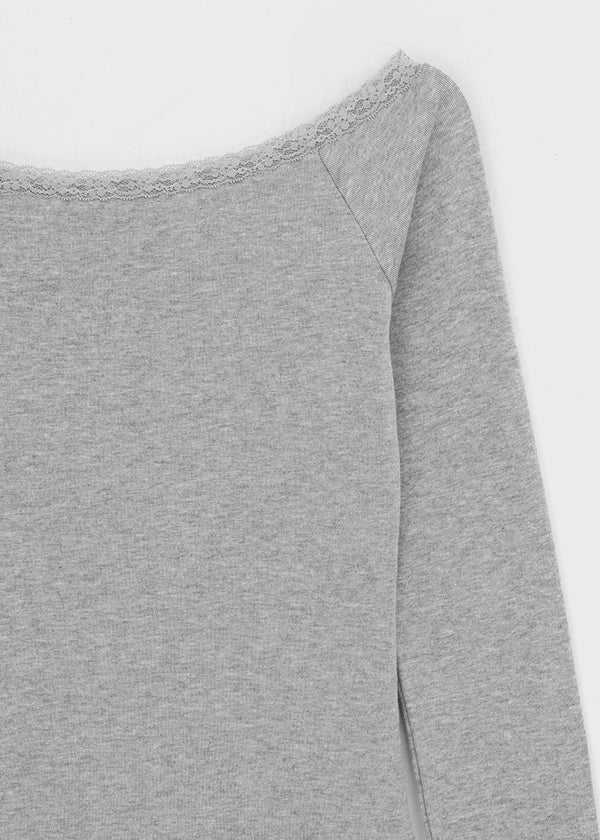 [MADE] Cozetti Lace Off-Shoulder Long Sleeve Top