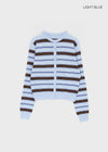 Pju Striped Round Knit Cardigan
