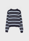 Pju Striped Round Knit Cardigan