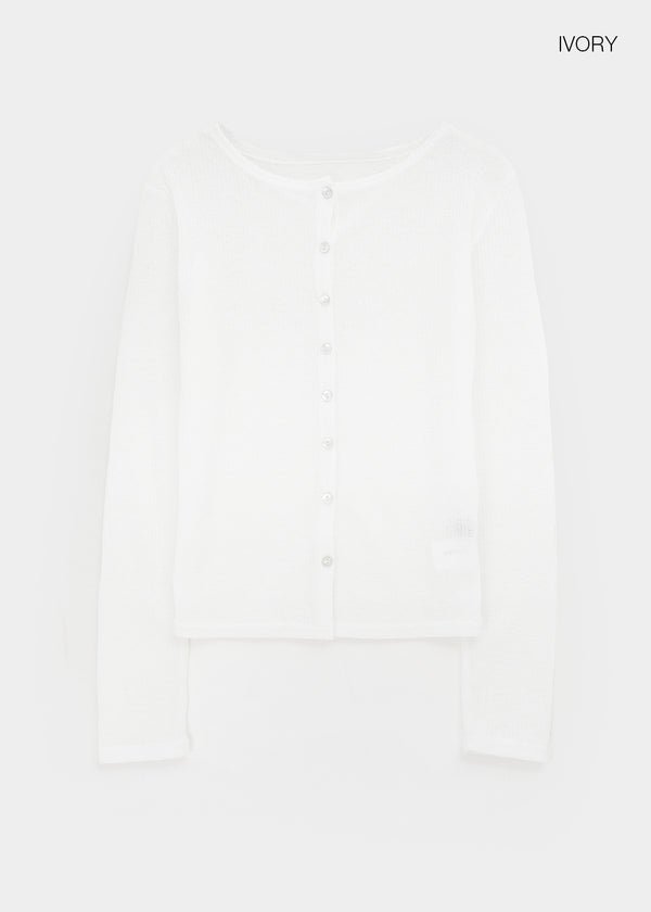 Byar See-through Round Knit Cardigan