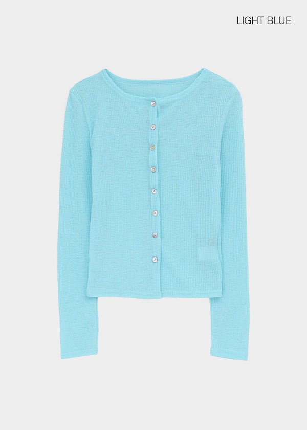Byar See-through Round Knit Cardigan