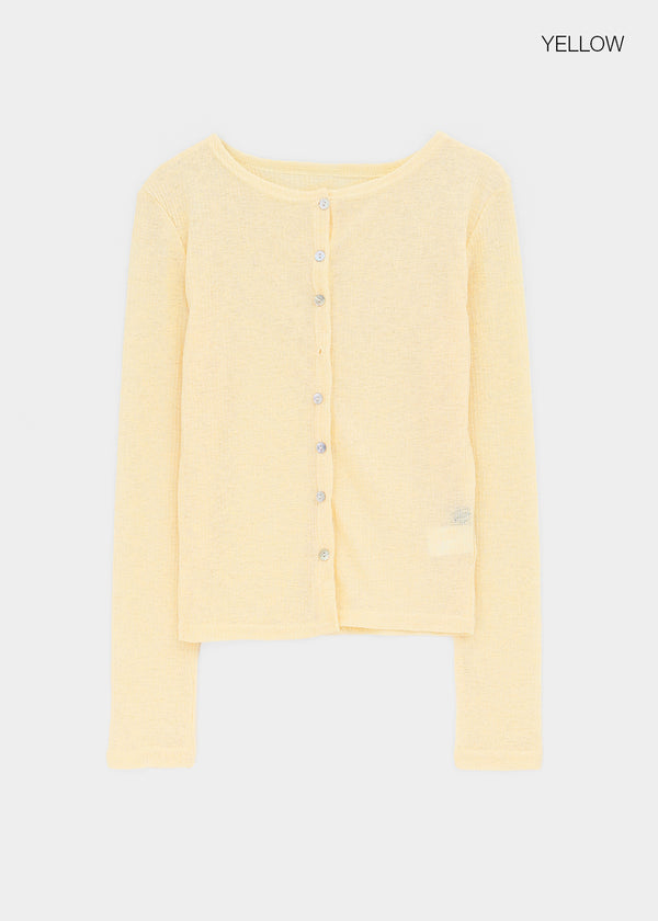 Byar See-through Round Knit Cardigan