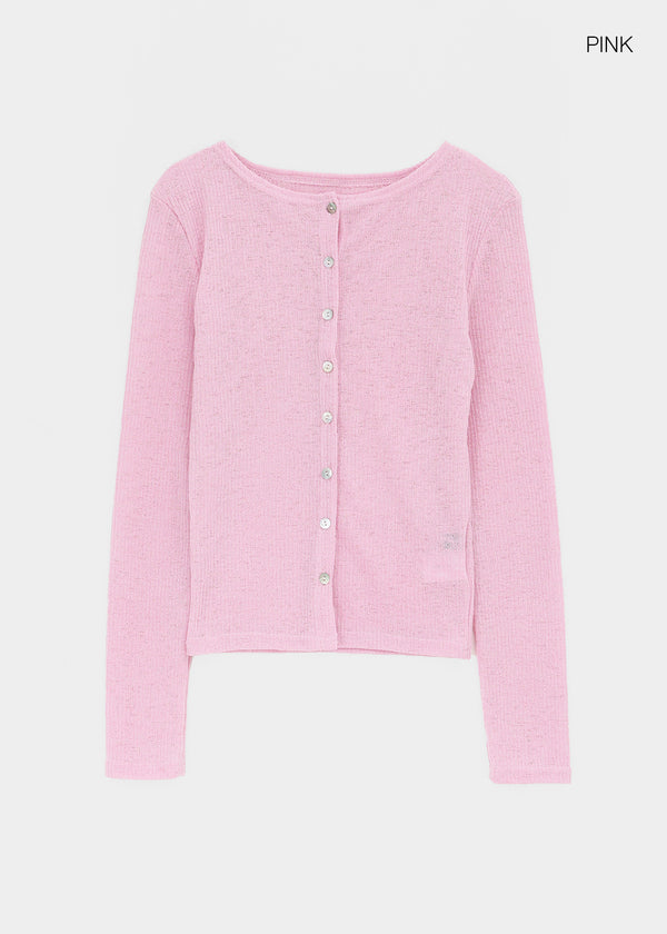 Byar See-through Round Knit Cardigan