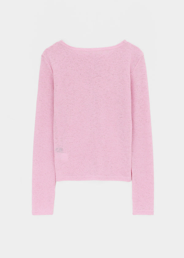 Byar See-through Round Knit Cardigan