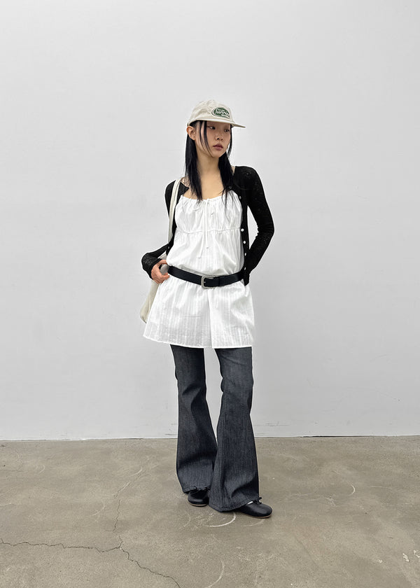 Lizette Non-faded Back Pocket Raw Denim Bootcut Pants