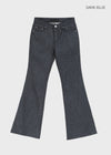 Lizette Non-faded Back Pocket Raw Denim Bootcut Pants