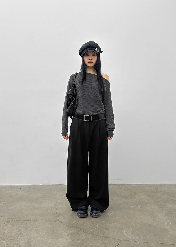 Kojina Wide Pintuck Slacks