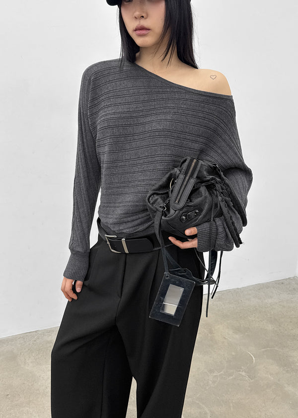 Knoop Boatneck Wool Knit (Belt Set)