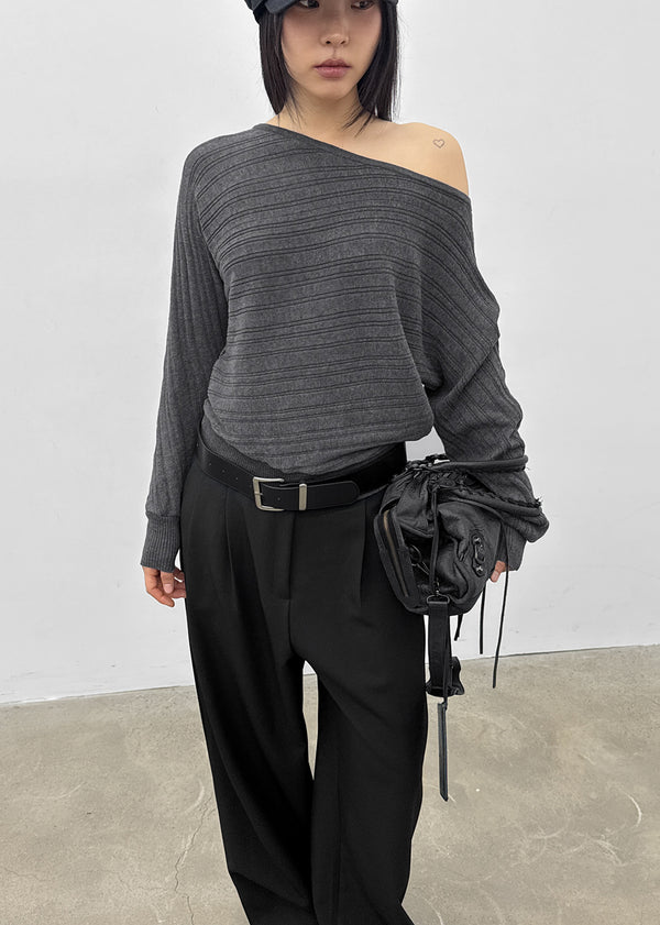 Knoop Boatneck Wool Knit (Belt Set)