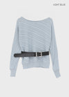 Knoop Boatneck Wool Knit (Belt Set)