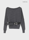 Knoop Boatneck Wool Knit (Belt Set)