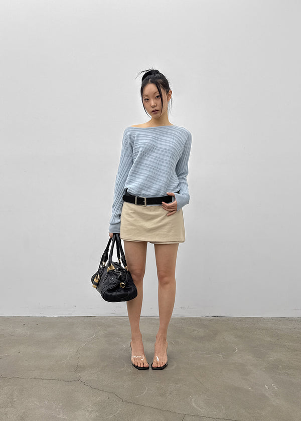 Knoop Boatneck Wool Knit (Belt Set)