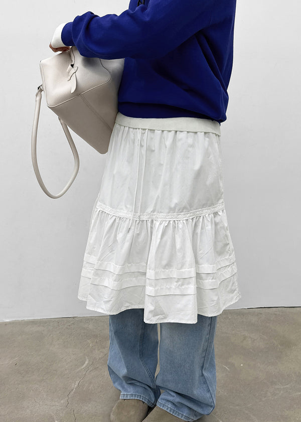 Pao Flare Banding Midi Skirt