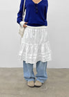 Pao Flare Banding Midi Skirt