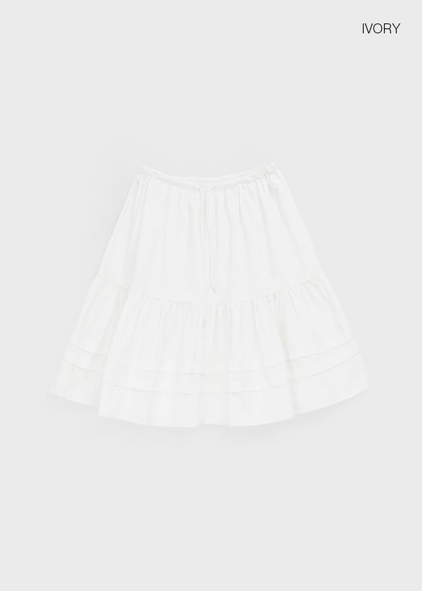 Pao Flare Banding Midi Skirt