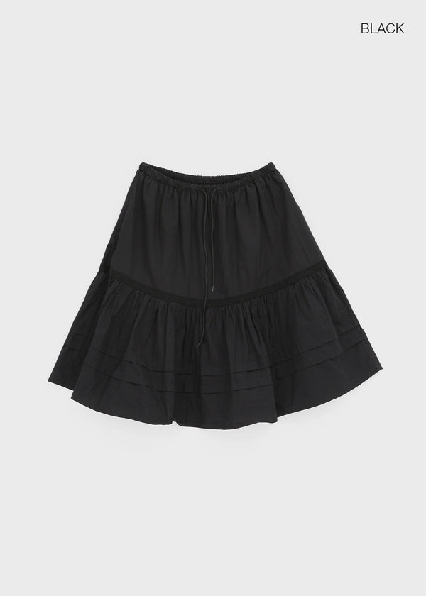 Pao Flare Banding Midi Skirt