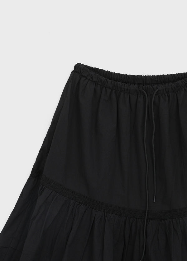 Pao Flare Banding Midi Skirt