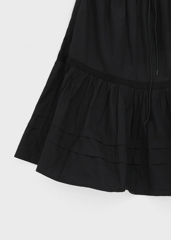 Pao Flare Banding Midi Skirt