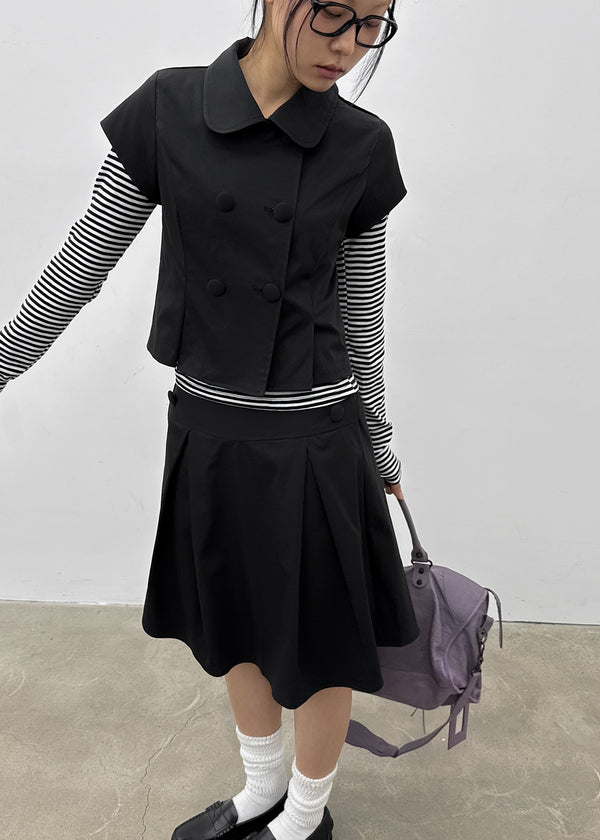 Tnya Double-button Short-sleeve Jacket (Set Available)