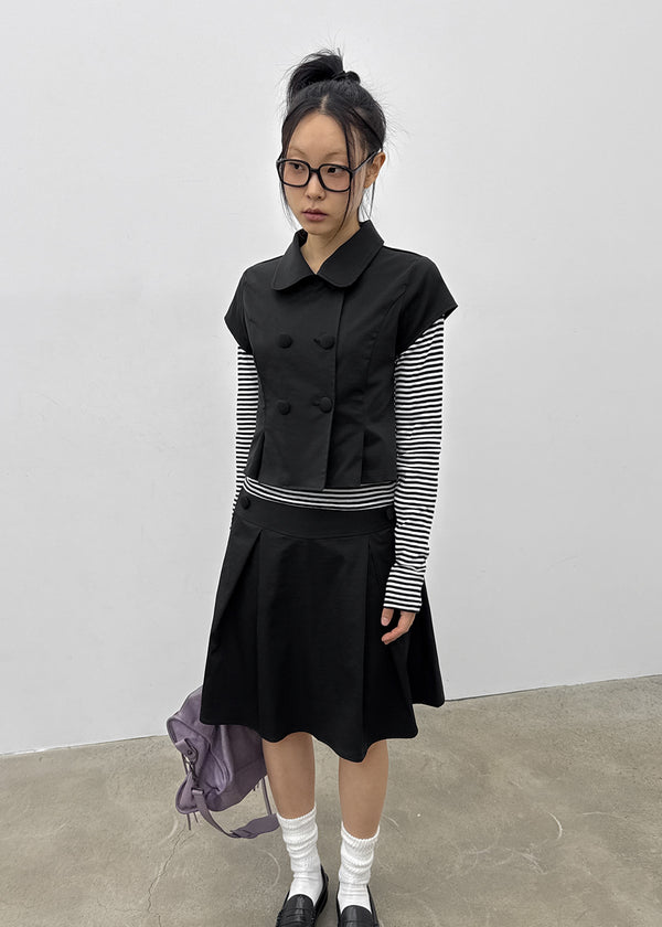 Tnya Double-button Short-sleeve Jacket (Set Available)