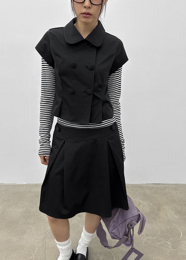 Tnya Double-button Short-sleeve Jacket (Set Available)