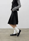 Tnya Double-button Pleated Midi Skirt (Set Available)