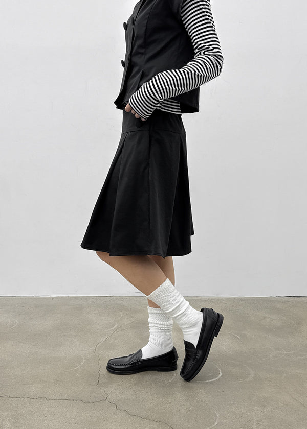 Tnya Double-button Pleated Midi Skirt (Set Available)