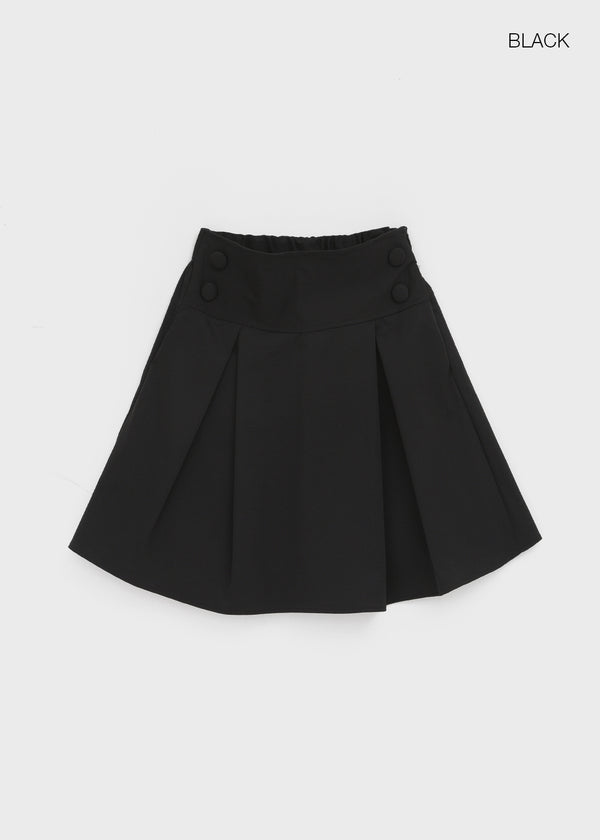Tnya Double-button Pleated Midi Skirt (Set Available)