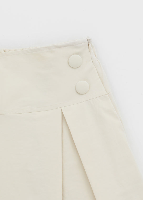 Tnya Double-button Pleated Midi Skirt (Set Available)