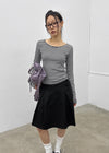 Luano Striped Round Neck Long Sleeve T-shirt