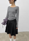 Luano Striped Round Neck Long Sleeve T-shirt