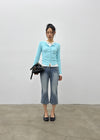 Byar See-through Round Knit Cardigan