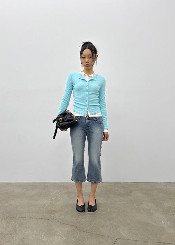 Byar See-through Round Knit Cardigan
