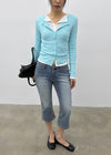 Byar See-through Round Knit Cardigan