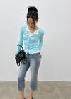 Byar See-through Round Knit Cardigan